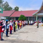 Tempa Kedisiplinan dan Akhlak Mulia, Murid Baru MTsN 12 Tanah Datar Ikuti Latihan PBB Bersama Koramil 08 Batipuh
